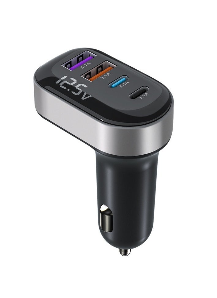 EzzySo - 12/24V 15W Fast Car Charger Fast Car Power Adapter Dual USB5W for iPhone Dual Type C 5W Car Bluetooth USB Charger Plug with iPhone, Samsung, Galaxy, Huawei, Xiaomi - Image 1