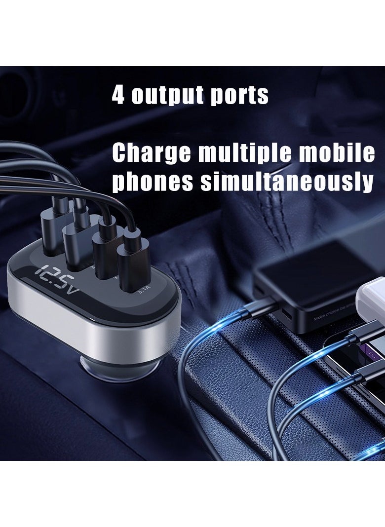 EzzySo - 12/24V 15W Fast Car Charger Fast Car Power Adapter Dual USB5W for iPhone Dual Type C 5W Car Bluetooth USB Charger Plug with iPhone, Samsung, Galaxy, Huawei, Xiaomi - Image 1