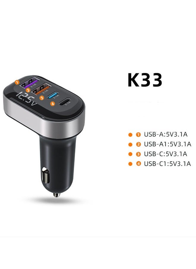 EzzySo - 12/24V 15W Fast Car Charger Fast Car Power Adapter Dual USB5W for iPhone Dual Type C 5W Car Bluetooth USB Charger Plug with iPhone, Samsung, Galaxy, Huawei, Xiaomi - Image 1