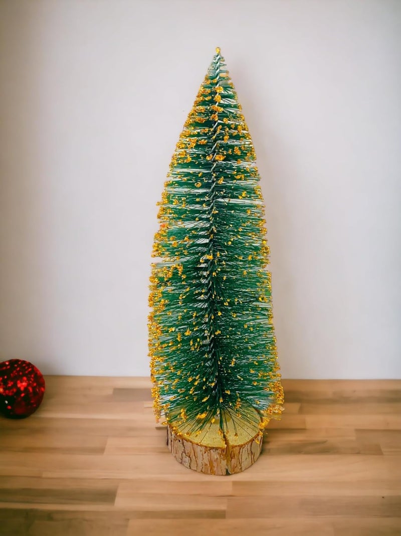 SESONBY SESONBY One Feet Golden Glitter Artificial Tabletop Christmas Pine Tree for Holiday Home Office Decoration Christmas Tree Table Small Xmas TreeTable Top Christmas Tree  - Image 3