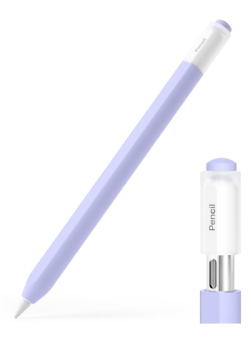 AROAQ For Apple Pencil (USB-C) Transparent Jelly Stylus Protective Cover(Purple) - Image 1