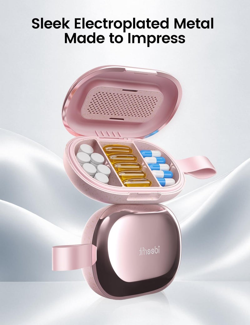 Ideerfit Travel Pill Organizer, Adjustable 3-6 Compartments Portable Pill Box, Small Metal Case, Daily Medicine Container, Moisture Proof Storage Dispenser Holder Vitamin Supplement for Pocket Purse - Image 3