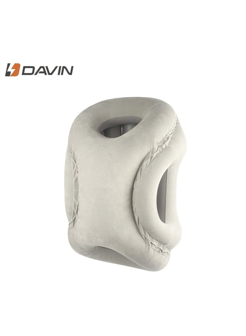 Davin Inflatable Travel Pillow,Neck Pillow for Airplanes/Cars/Buses/Trains/Office Napping,Travel Esentials Pillow for Body Head Neck Rest,Travel Accessories for Airplane - Image 1
