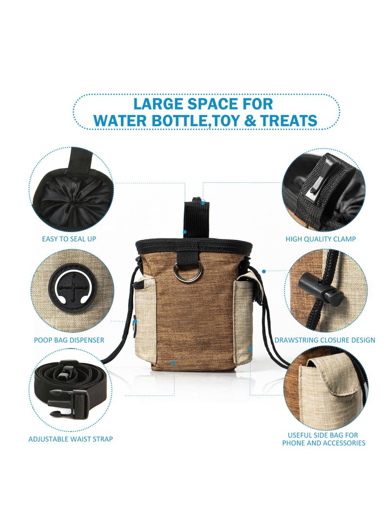 Dog Treat Bag, Dog Treat Training Pouch Built-In Bag Dispenser,Treat Training Bag with Waist Belt and Shoulder Strap for Treats - Image 4