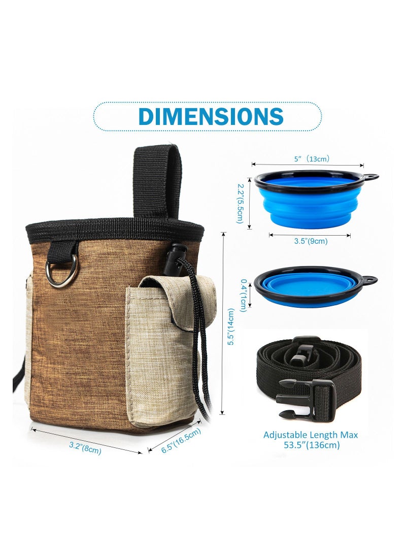 Dog Treat Bag, Dog Treat Training Pouch Built-In Bag Dispenser,Treat Training Bag with Waist Belt and Shoulder Strap for Treats - Image 3