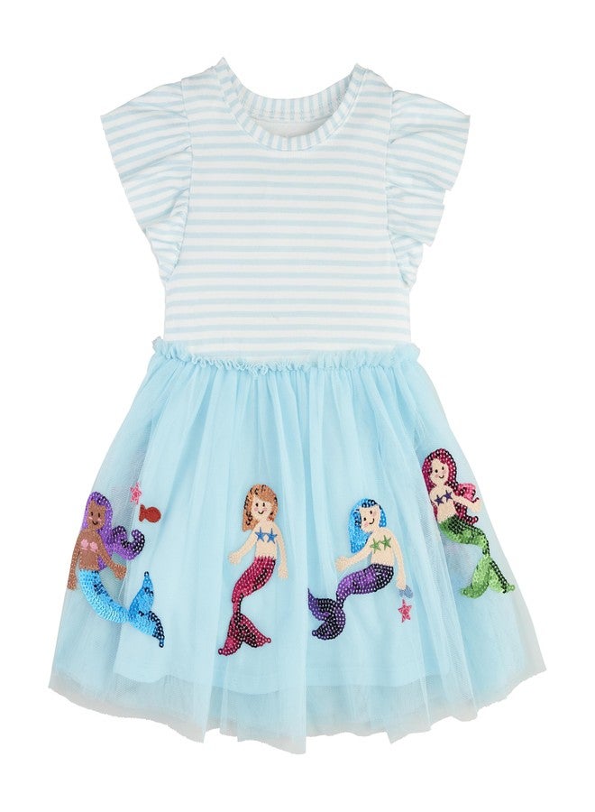 Mud Pie Baby Girls Children's Mermaid Tutu Dress Blue - Image 1