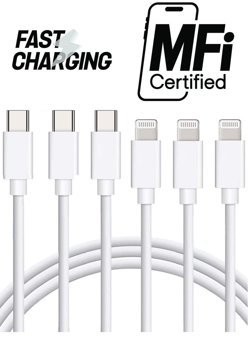 Generic "Apple MFi Certified iPhone Charger - 5-Pack 3ft Nylon Braided Lightning Cables for iPhone 12, 11 Pro Max, XS, XR, X, 8, 7, 6S, 6 Plus, SE, 5S, 5C, 5, and iPad (Black/White)"  - Image 1