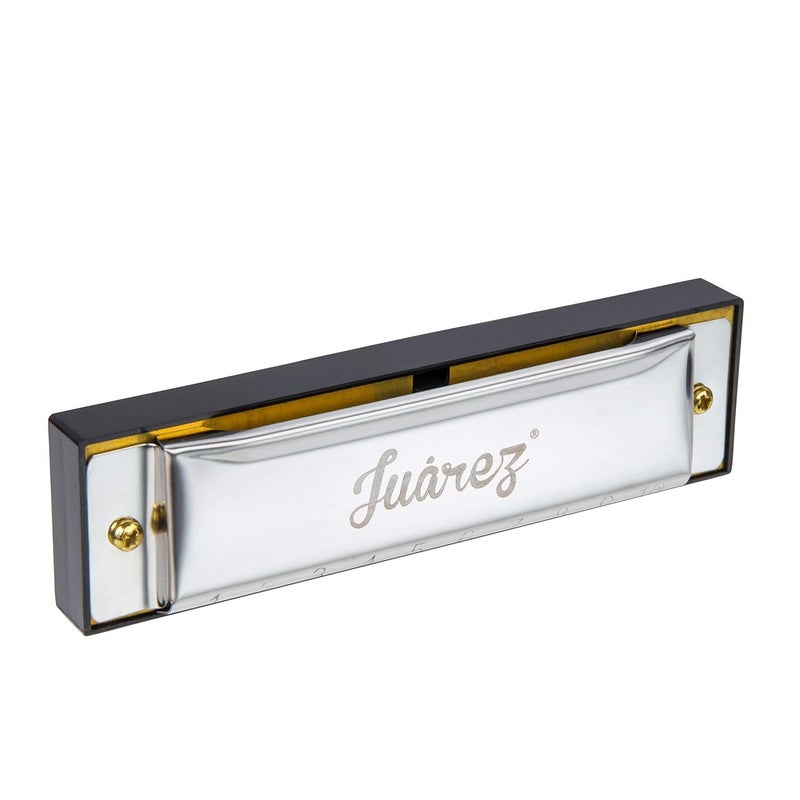 Juarez Viènto 10 Hole 20 Tone Diatonic Harmonica Key of C Scale | Mouth Organ | Cover - Stainless IRON | Comb - ABS | Reed - BRASS with Cloth & Case - Image 4