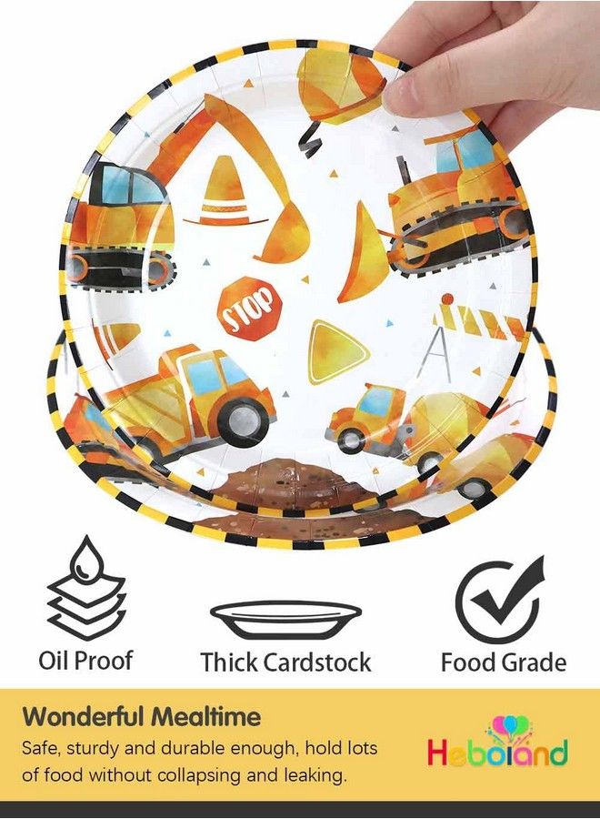 Heboland Construction Birthday Party Supplies Plates And Napkins Set For 25 Guests Construction Theme Party Decorations For Boys Kids - Image 4