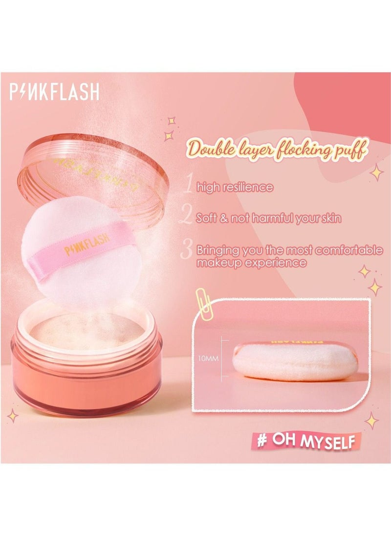 PINKFLASH - Pink Flash Oil Control Matte Loose Powder 2Pcs Translucent & Light Skin Tones - Image 1