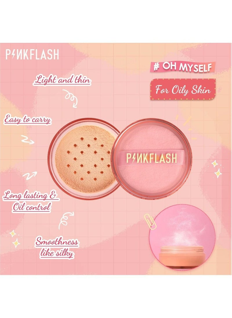 PINKFLASH - Pink Flash Oil Control Matte Loose Powder 2Pcs Translucent & Light Skin Tones - Image 1