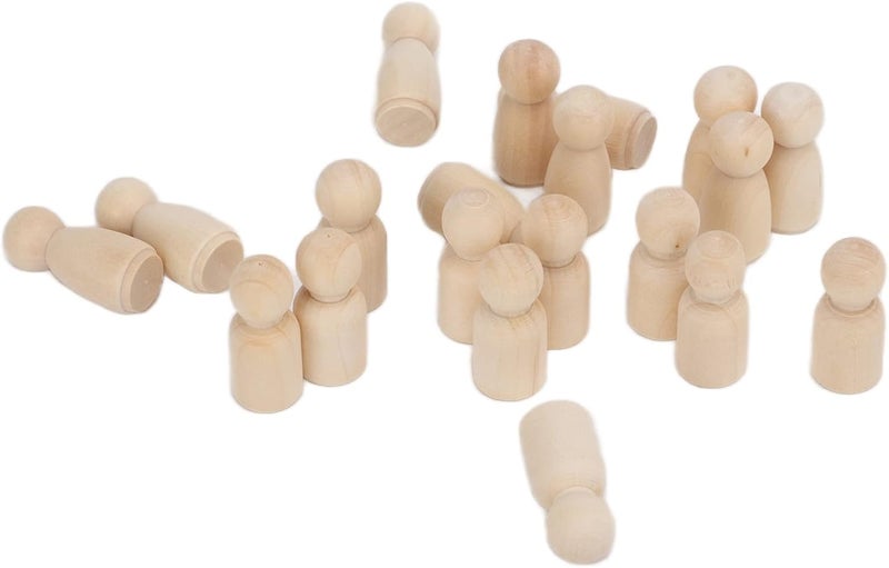 HEEPDD 20Pcs Unfinished Wooden Peg Dolls for DIY Crafts, Crafts, Natural Wooden People Shape Dolls for Kids and Family Activities 20Pcs Unfinished Peg for DIY Nan Handicraft (34MM Mixed Male and - Image 4