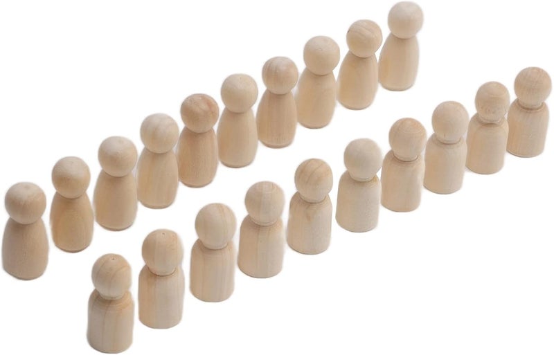 HEEPDD 20Pcs Unfinished Wooden Peg Dolls for DIY Crafts, Crafts, Natural Wooden People Shape Dolls for Kids and Family Activities 20Pcs Unfinished Peg for DIY Nan Handicraft (34MM Mixed Male and - Image 5
