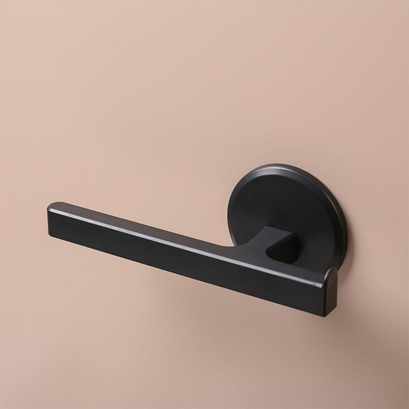 2Pcs Black Wall Mounted Towel Rack Punch Free Bathroom Bar Holder Space Saving Storage - Image 4