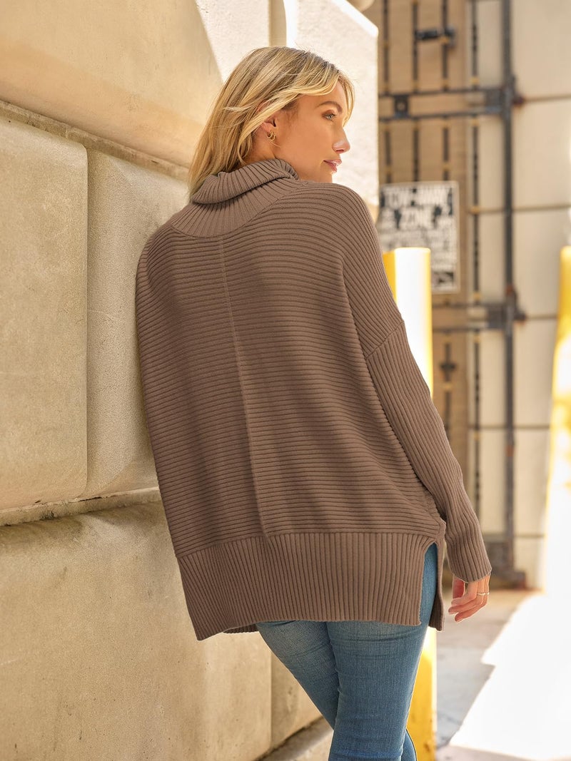 LILLUSORY Womens Turtleneck Oversized Tunic Early Fall Fashion Must Have Sweaters 2025 Casual Long Pullover Plus Size Winter Cute Poncho Cozy Work Old Money Clothes Outfits Clothing Tops Leggings - Image 4