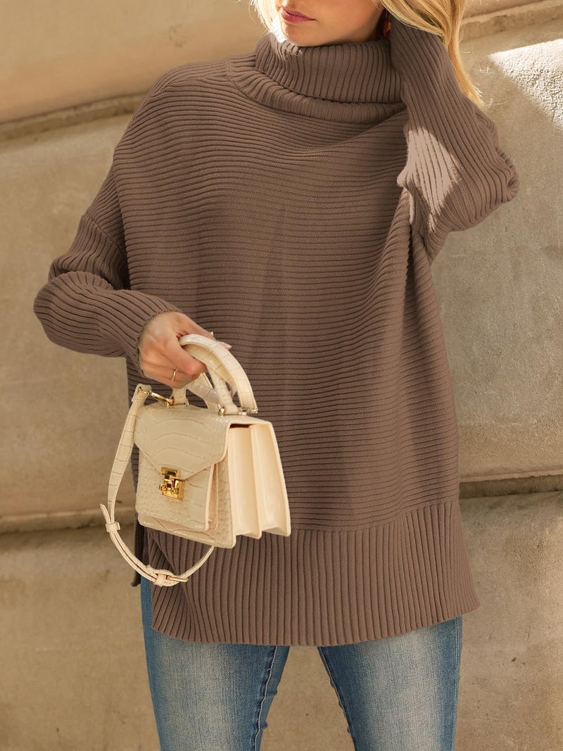 LILLUSORY Womens Turtleneck Oversized Tunic Early Fall Fashion Must Have Sweaters 2025 Casual Long Pullover Plus Size Winter Cute Poncho Cozy Work Old Money Clothes Outfits Clothing Tops Leggings - Image 5