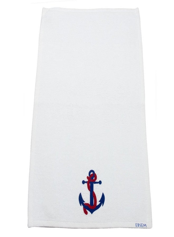 Ebsem Marine Style Hand Towel Set Premium Quality Turkish Towels Super Soft, Plush and Highly Absorbent Spa Hammam Yoga Gym Yacht Boat Nautical Design (White, Anchor & Rope) - Image 3