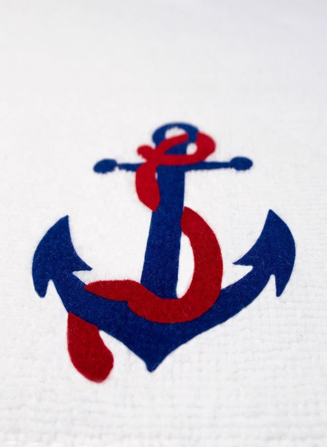 Ebsem Marine Style Hand Towel Set Premium Quality Turkish Towels Super Soft, Plush and Highly Absorbent Spa Hammam Yoga Gym Yacht Boat Nautical Design (White, Anchor & Rope) - Image 5