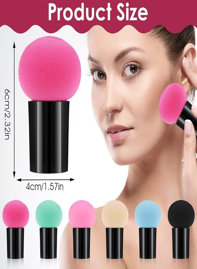 Aternal إسفنجة مكياج على شكل فطر للبنات، إسفنجة مكياج على شكل فطر، إسفنجة دمج بمقابض، أدوات تجميل للوجه للاستخدام الجاف والرطب، مناسبة لكريم الأساس، والكونسيلر، وكريمات البودرة، مع فرشاة كريم أساس بيضاوية. - Image 2