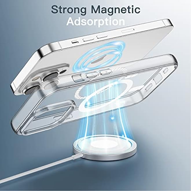 JETech Magnetic Case for iPhone 13 Pro Max 67Inch Compatible with MagSafe Wireless Charging Shockproof Phone Bumper Cover AntiScratch Clear Back Clear - Image 3
