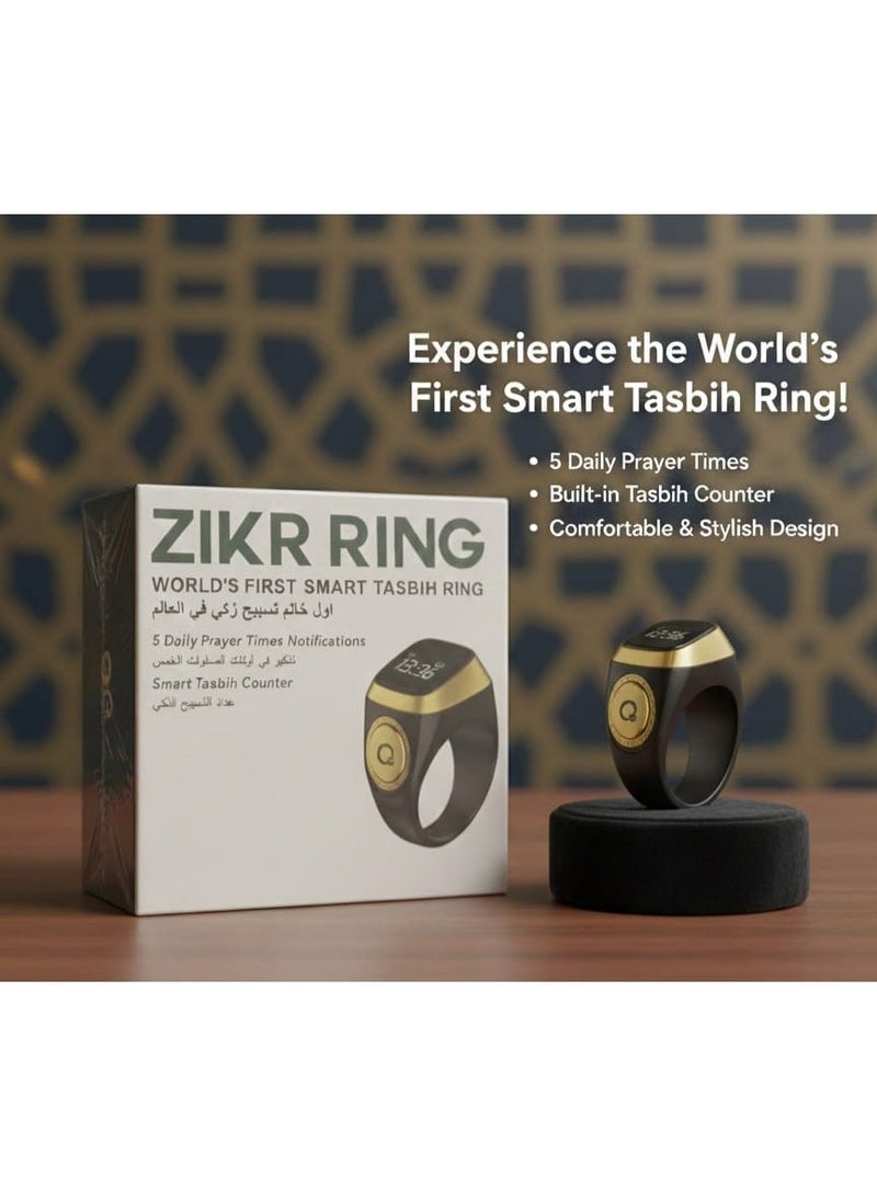 Smart Tasbih Zikr Ring, Muslim Prayer, Prayer timing reminder, OLED display, Tasbih Counter, Smart Ring, Wearable Technology, Waterproof Ring Size 22 - Image 2
