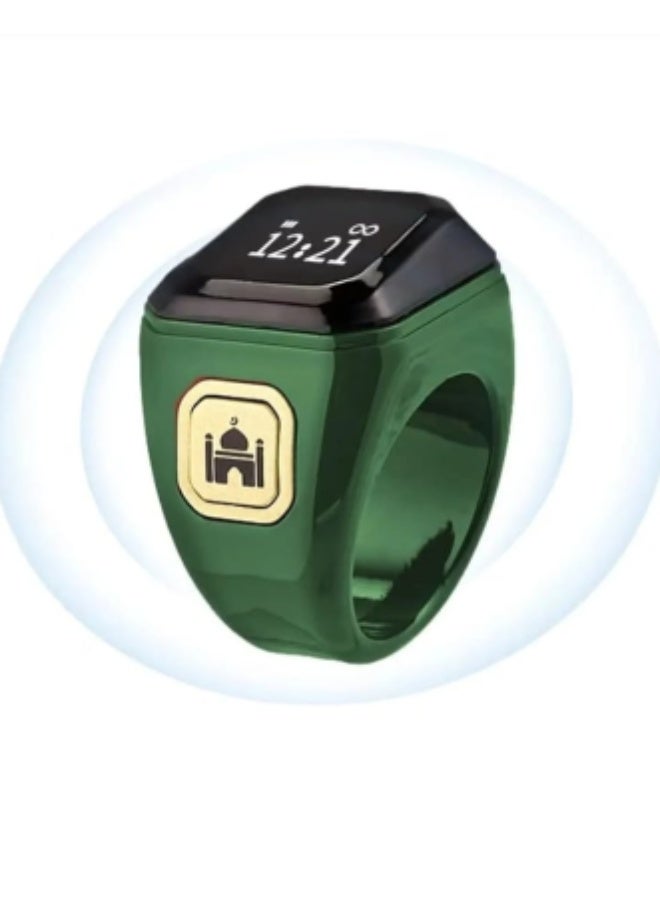 Smart Tasbih Zikr Ring, Muslim Prayer, Prayer timing reminder, OLED display, Tasbih Counter, Smart Ring, Wearable Technology, Waterproof Ring Size 22 - Image 1