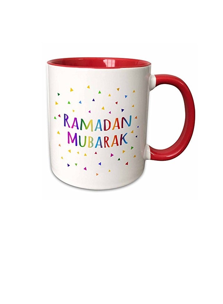 RYN Ramadan Mubarak Two Tone Mug, 11 oz, Red - Image 1