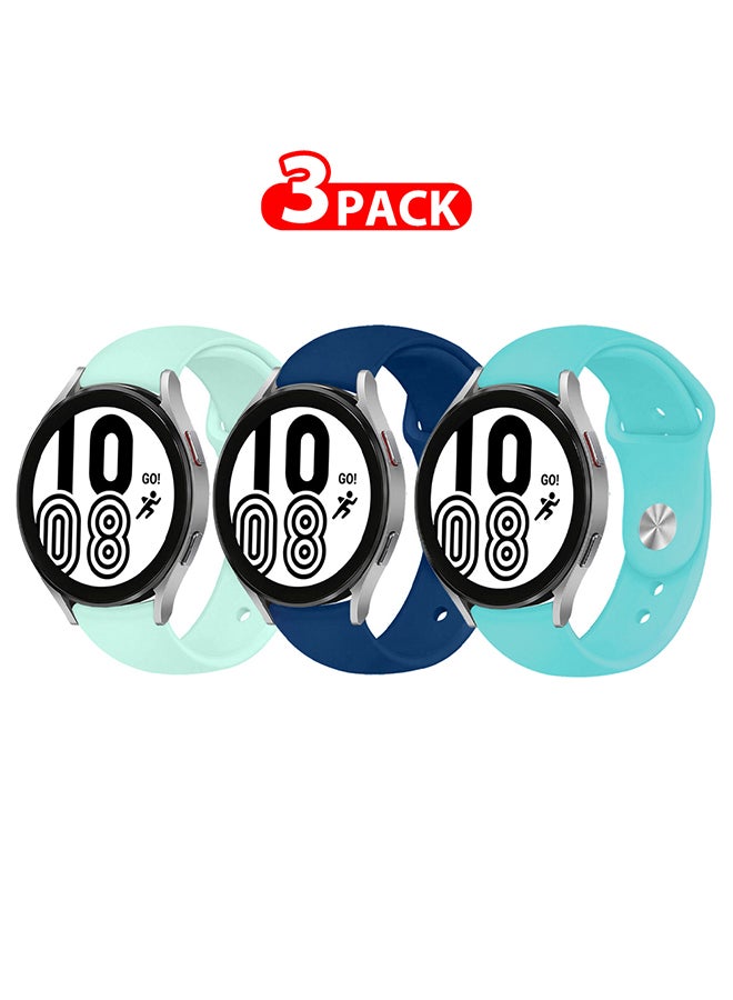 CATANES 3 Pack Samsung Galaxy Watch 4/Watch 4 Classic Band 42mm 46mm Soft Silicone Sport Replacement Strap for Women Men - Image 1