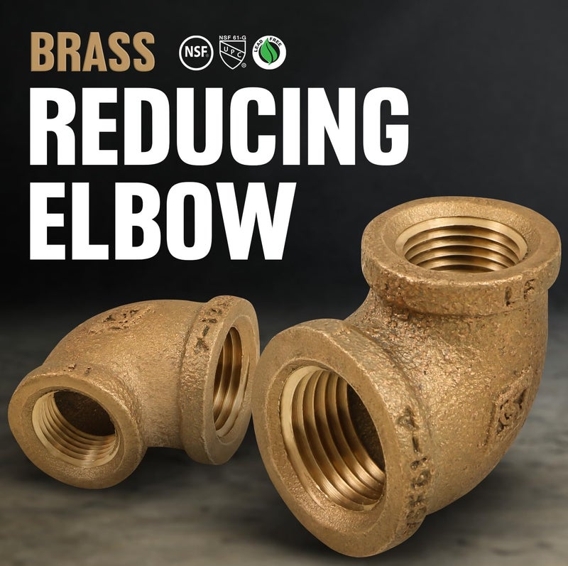 SUPPLYGIANT Supply Giant BRRL1143-NL 1-1/4 X 1-inch Brass 90-Degree Reducing Elbow, No Lead - Image 2