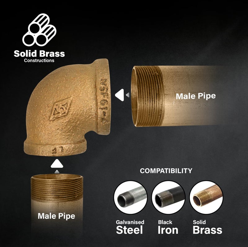 SUPPLYGIANT Supply Giant BRRL1143-NL 1-1/4 X 1-inch Brass 90-Degree Reducing Elbow, No Lead - Image 4