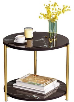 JCB CHIC Side Table, Modern Square Coffee Table Nightstand, 2-Tier Sofa Side Table, End Table for  Bedroom, Fashion Small End Table Living Room Coffee Table  - Image 1