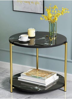 JCB CHIC Side Table, Modern Square Coffee Table Nightstand, 2-Tier Sofa Side Table, End Table for  Bedroom, Fashion Small End Table Living Room Coffee Table  - Image 2