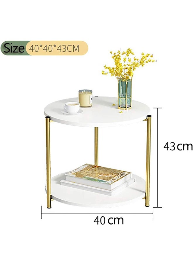 JCB CHIC Side Table, Modern Square Coffee Table Nightstand, 2-Tier Sofa Side Table, End Table for  Bedroom, Fashion Small End Table Living Room Coffee Table  - Image 3