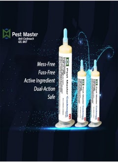 AS SEEN ON TV Pest Master Cockroach Gel Bait, 3 Tubes x 30grams, German Roach Insect Pest Control, Indoor and Outdoor Use, Roach Killer Gel 
