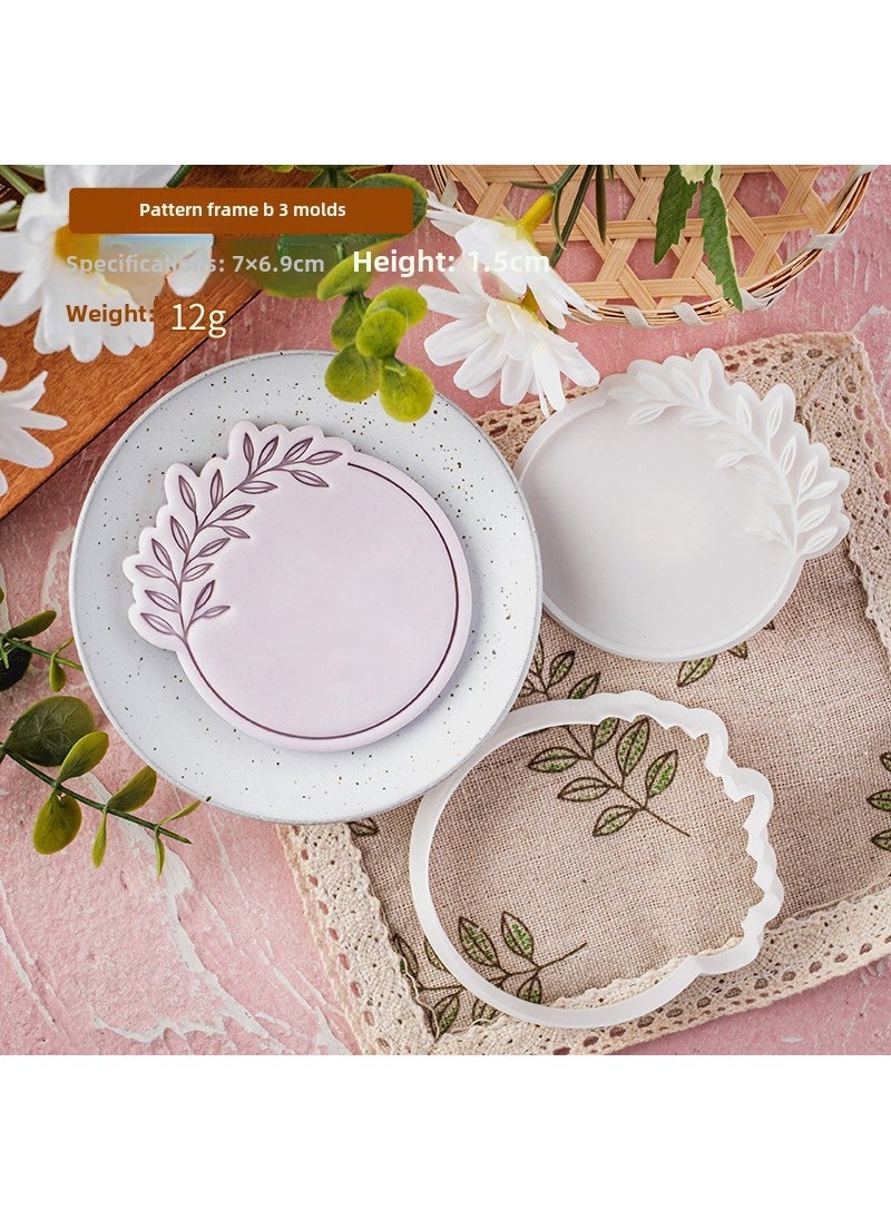 1 x 5 pcs Korean Style Fondant Cookie Mold for Wedding PC0663-Pattern Frame B