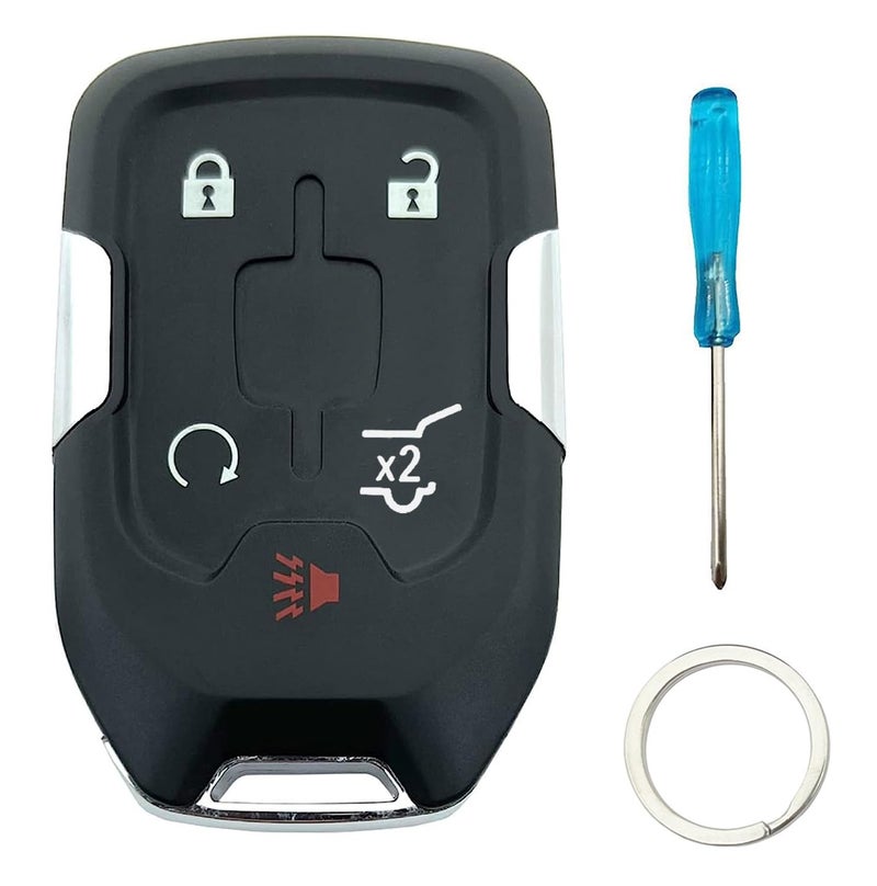 Smart Key Fob Cover Case Shell fit for GMC Yukon Acadia Terrain Chevy Tahoe Suburban Silverado Keyless Entry Remote Key Fob Without Chip 5 Buttonc