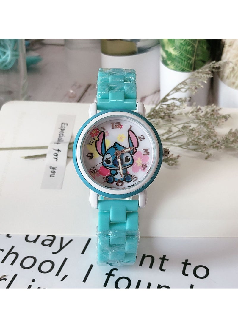 STITCH - Stitch Children's Cartoon Waterproof Student Watch Sky Blue - Image 1
