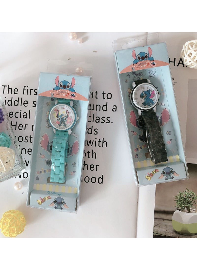 STITCH - Stitch Children's Cartoon Waterproof Student Watch Sky Blue - Image 1