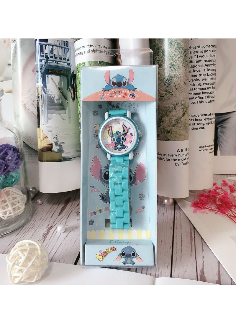 STITCH - Stitch Children's Cartoon Waterproof Student Watch Sky Blue - Image 1