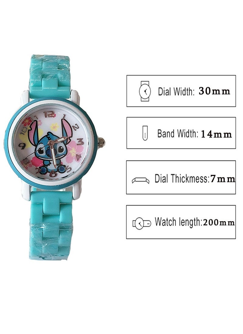 STITCH - Stitch Children's Cartoon Waterproof Student Watch Sky Blue - Image 1