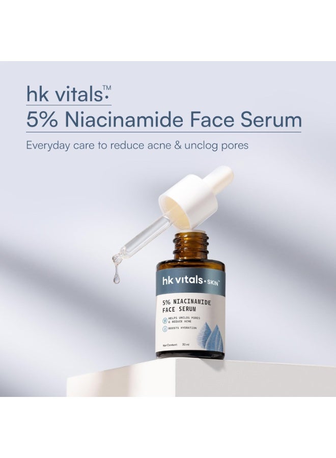 hk vitals 5% Niacinamide Face Serum (30ml) | With Glycolic Acid & 1% Salicylic Acid | Unclogs Pores, Boosts Skin Hydration, Reduces Acne - Image 2