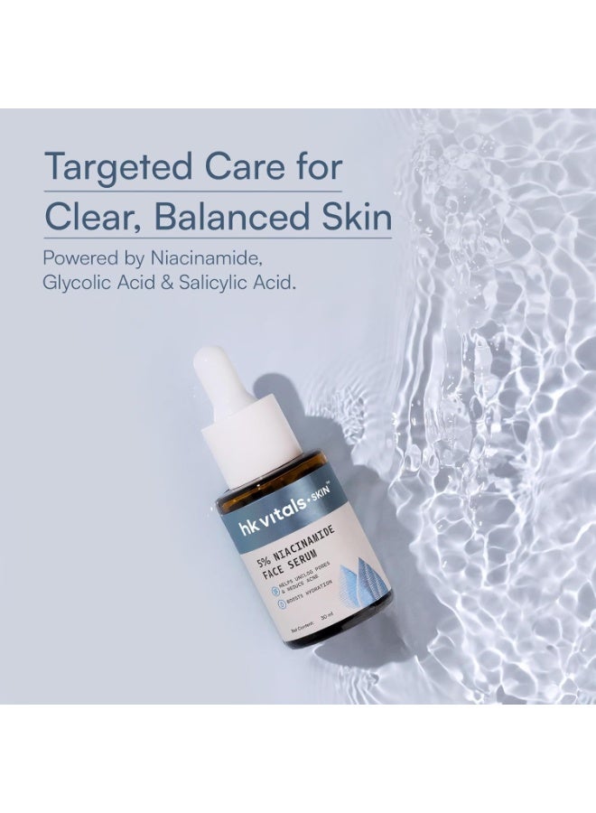 hk vitals 5% Niacinamide Face Serum (30ml) | With Glycolic Acid & 1% Salicylic Acid | Unclogs Pores, Boosts Skin Hydration, Reduces Acne - Image 4
