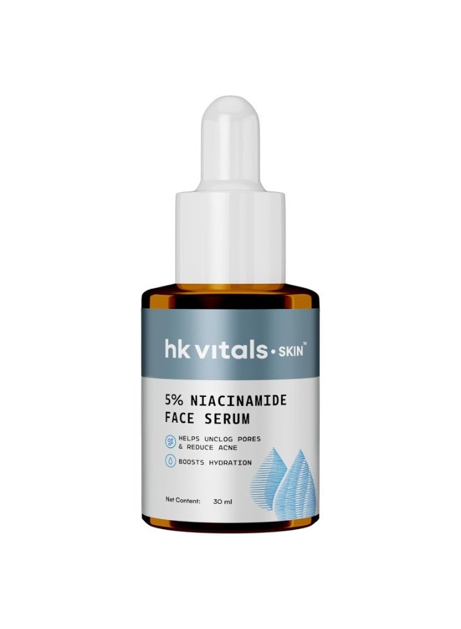 hk vitals 5% Niacinamide Face Serum (30ml) | With Glycolic Acid & 1% Salicylic Acid | Unclogs Pores, Boosts Skin Hydration, Reduces Acne - Image 1
