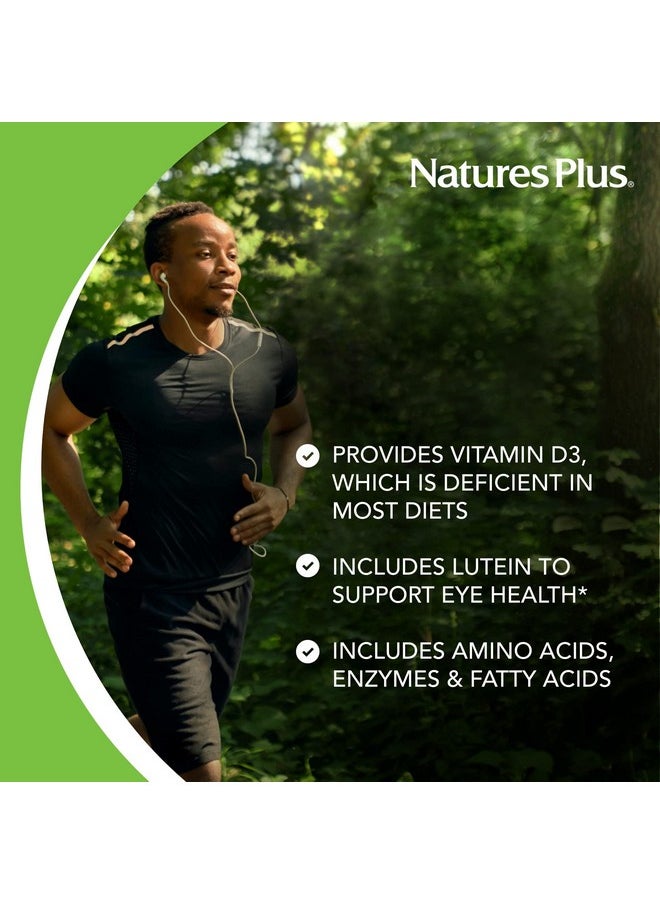 ناتشرز بلاس - فيتامينات متعددة من Natures Plus Ultra Source of Life - 90 قرصًا - تدعم صحة المناعة والطاقة والرفاهية العامة - مع اللوتين وفيتامين D3 - نباتي وخالي من الجلوتين - 30 وجبة - Image 1