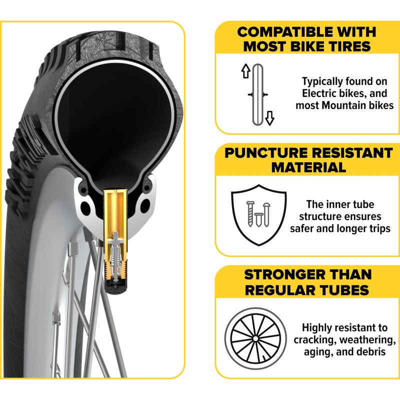Ultraverse 27.5" Bike Inner Tubes 27.5 x 1.75, 1.95, 2.10, 2.125 â€“ Butyl Rubber Bicycle Tubes with Schrader Valve â€“ Compatible with Mountain, Cruiser, City & E-Bikes â€“ Set of 2 - Image 4