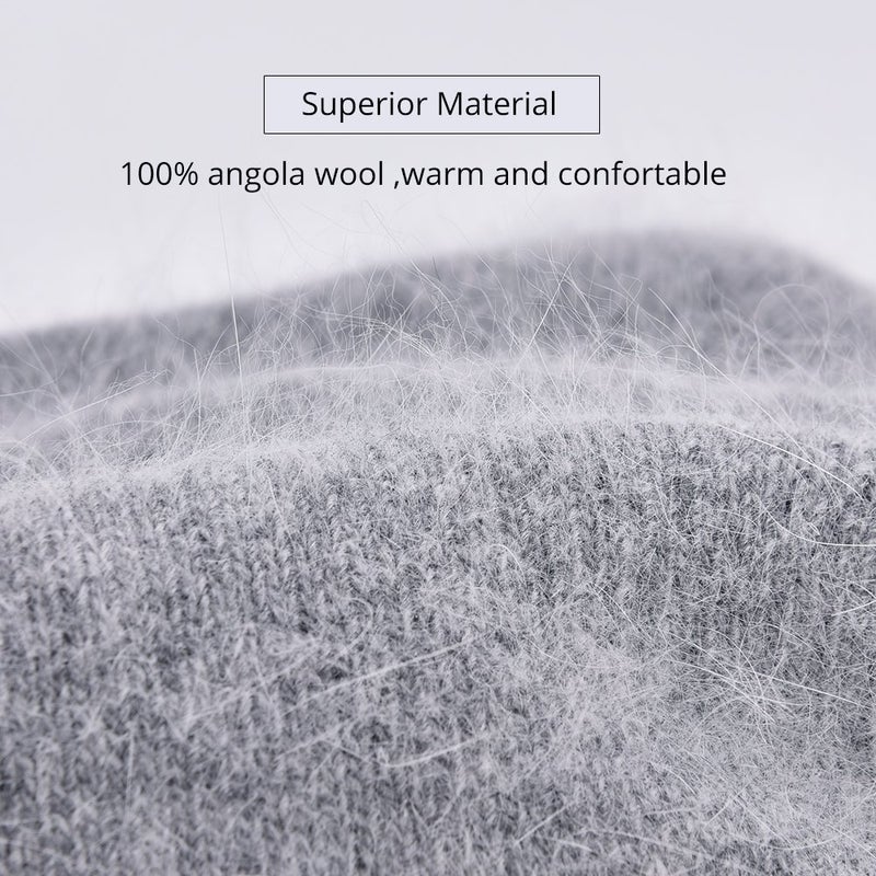 SOMALER Winter French Beret for Women 100% Angora Wool Classic Beret Beanie - Image 4