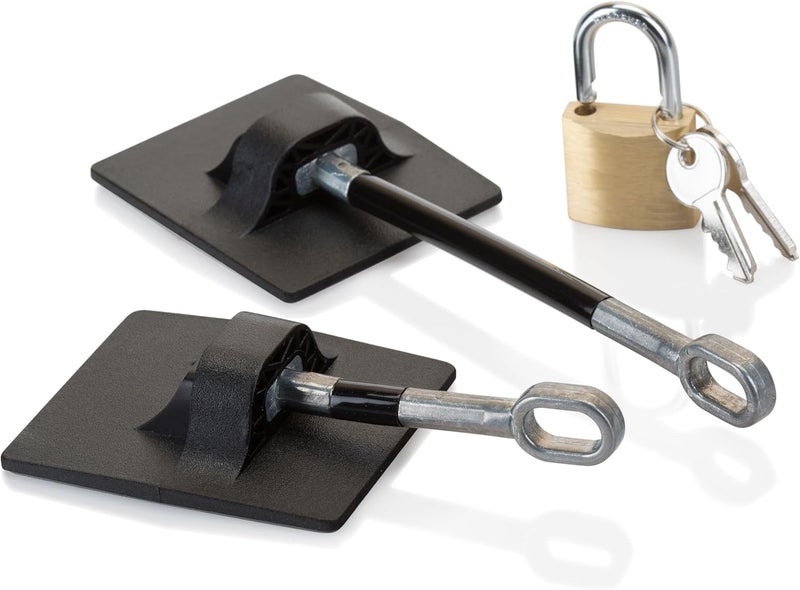 Guardianite Refrigerator Door Lock with Keyed Padlock - Black - Image 1