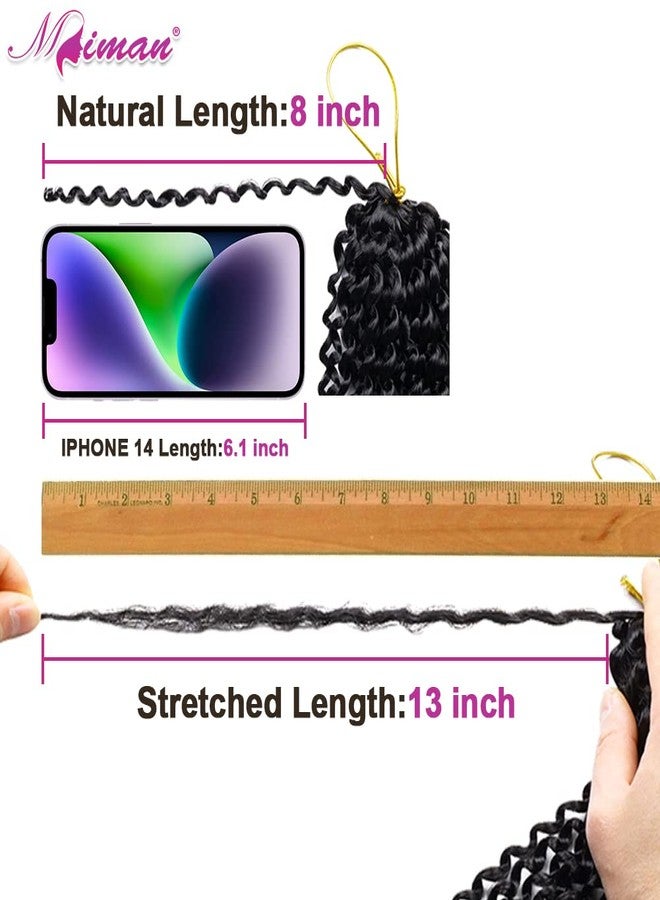 MIMAN 6 Packs 8 Inch Short Black Crochet Braids Passion Twist Marlybob Jerry Curl Crochet Hair Braided Kinky Curly Synthetic Hair Extention for Black Women DIY Bun Braided Ponytail Hairstyle - Image 5