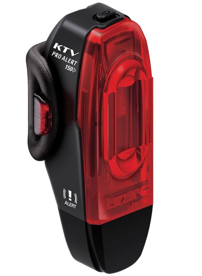 LEZYNE KTV Drive Pro+ Alert Rear - Bicycle USB Rechargeable Durable Weather-Resistant IPX7 White LED Tail Light with 2 Solid & 4 Flash Modes | Includes Silicone Rubber Mounting Strap | 150 Lumens - Image 1
