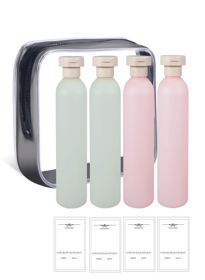 ASEVAT 6.7 oz Plastic Shampoo and Conditioner Squeeze Bottles, Plastic Leak Proof Travel Bottles for Toiletries, Plastic Bottles with Caps for Lotion, Cream and Liquids (4Pcs) - Image 1